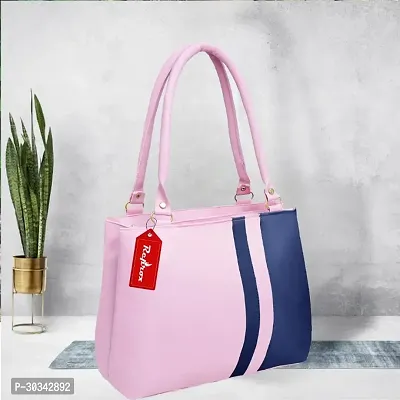 Stylish Pink PU Solid Handbags For Women-thumb0