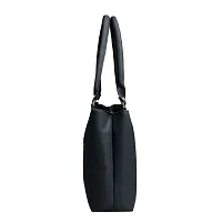 Stylish Black PU Solid Handbags For Women-thumb1