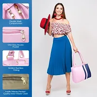 Stylish Pink PU Solid Handbags For Women-thumb2