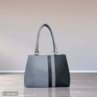 Stylish Grey PU Solid Handbags For Women-thumb0