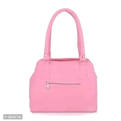 Stylish Pink PU Solid Handbags For Women-thumb3