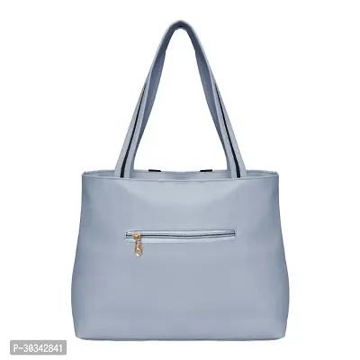 Stylish Grey PU Solid Handbags For Women-thumb4