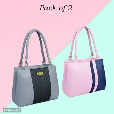 Stylish Multicoloured PU  Handbags For Women Pack Of 2-thumb0