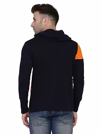 Men's Multicoloured Cotton Colourblocked Hooded Tees-thumb3