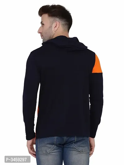 Men's Multicoloured Cotton Colourblocked Hooded Tees-thumb4