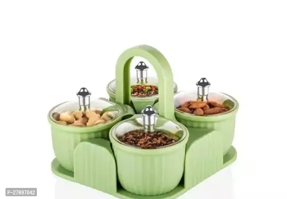 Dry Fruit Box Masala Box Pickel Box 4 Compartment Airtightz Storage Container With Lid-thumb0