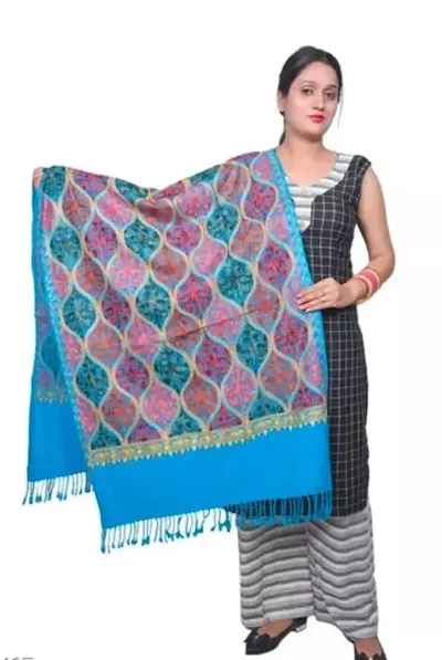 Stylish Women Wool Aari Work Stoles