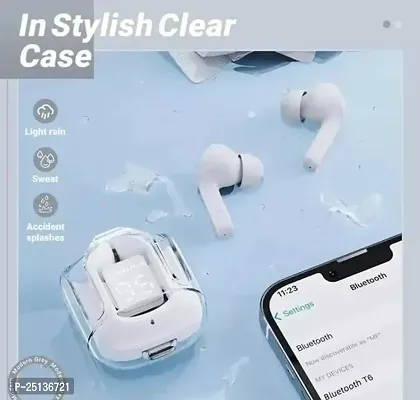 Stylish White In-Ear Bluetooth Wireless Earbuds-thumb0