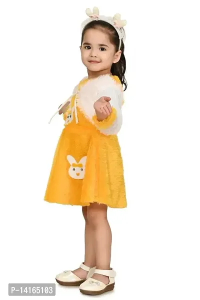 FB Collection Girl's Knee Length Woolen Frock Dress | Beautiful Comfortable Dress for Girls (JK001)-thumb3