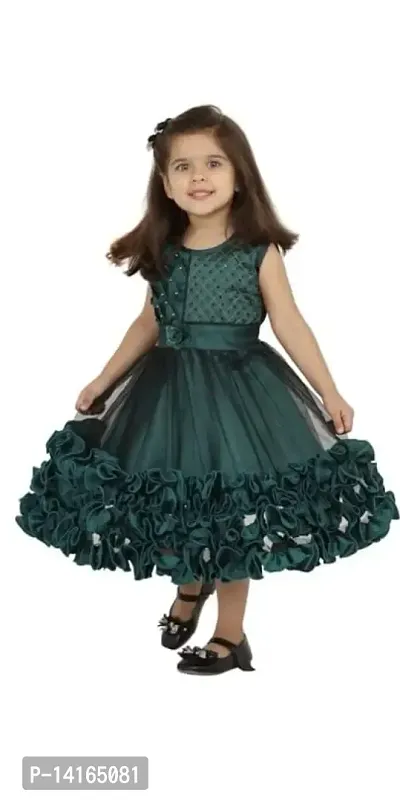 FB Collection Girl's Knee Length Polyster Frock Dress for Girls (BK004G)