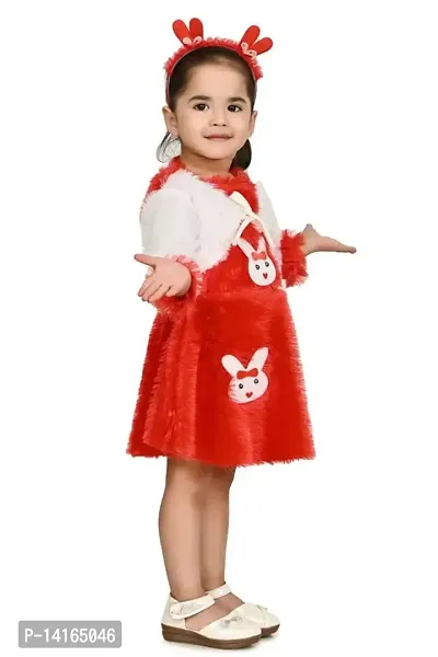 FB Collection Girl's Knee Length Woolen Frock Dress | Beautiful Comfortable Dress for Girls (JK001)-thumb3