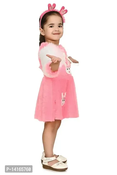 FB Collection Girl's Knee Length Woolen Frock Dress | Beautiful Comfortable Dress for Girls (JK001)-thumb4