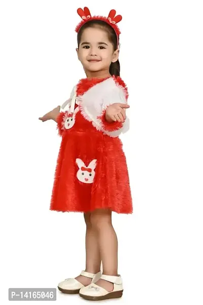 FB Collection Girl's Knee Length Woolen Frock Dress | Beautiful Comfortable Dress for Girls (JK001)-thumb5