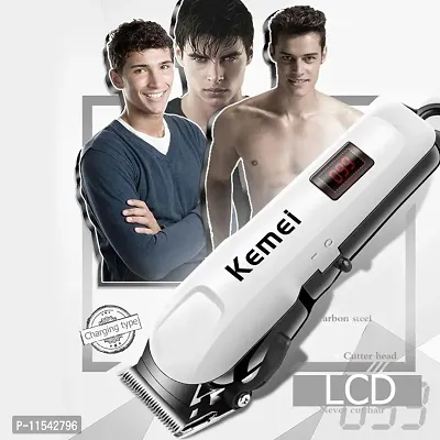 Hair Trimmer For Mens Professional Rechargeable And Cordless Hair Clipper Runtime 120 Min Trimmer For Men White Trimmers Hair Styling-thumb0