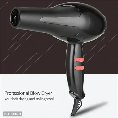 Hair Dryer For Women And Men Professional Stylish Hot And Cold Dryer Hair Dryers Compact 1800 Watts With Nozzle Black Hair Styling-thumb0