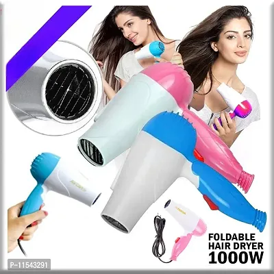 Hair Dryer-1290 1000W Foldable Hair Dryer For Women Professional Electric Foldable Hair Dryer With 2 Speed Control ( Multicolor )