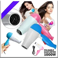 Combo Of Hair Dryer Nv-1290 (1000W,Assorted) And Hair Straightener Mini Straightener-thumb2