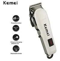 Rechargeable Hair Clipper Razor LCD Display Cordless Electric Professional Shaver Beard Trimmer Grooming Set (White)-thumb1