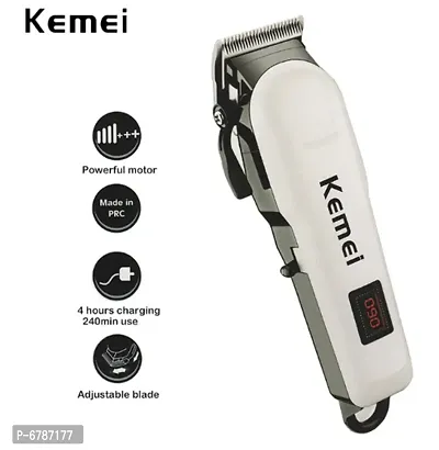 Rechargeable Hair Clipper Razor LCD Display Cordless Electric Professional Shaver Beard Trimmer Grooming Set (White)-thumb2