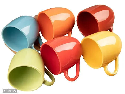 TMF Multi-Color Tea Cup Set of 6, 180 Ml
