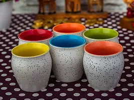 TMF Multicolor Reusable Khullad Set of 6 for Tea/Chai, 180 Ml-thumb1