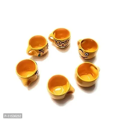 Ceramic Coffee Cup Set - Yellow, 120 ml-thumb3