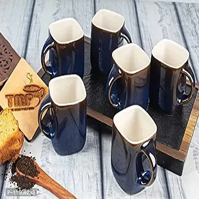 TMF Latest Blue Colour Tea Cup Blue Pari Square Tea Set 6 pcs-thumb0