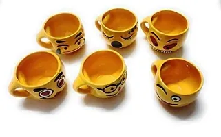 md Rajasthan Yellow Emoji Smiley Coffee Mug Tea Cup Set, Set of 6 Coffee Mugs/Tea Cups Great Gifting idea for him and her Tea Cup with Handle Smiles-thumb1