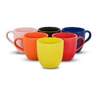 Cera Wares Multi Color Coffee/ Tea Cup Set of 6 Cup Ceramic Cup-thumb1