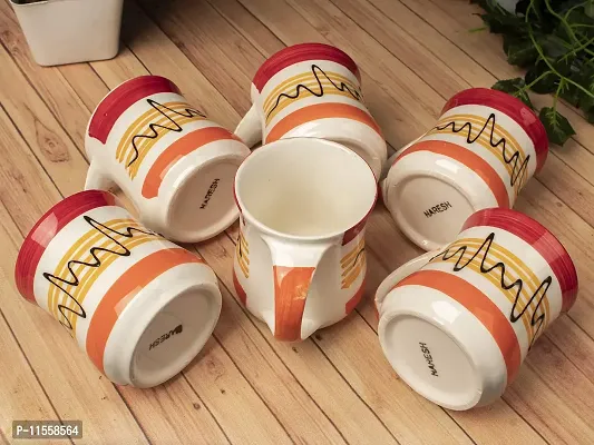 The Mug Factory TMF White Color Wide Base Milk & Coffee Mugs Set of 6, 325 Ml-thumb0