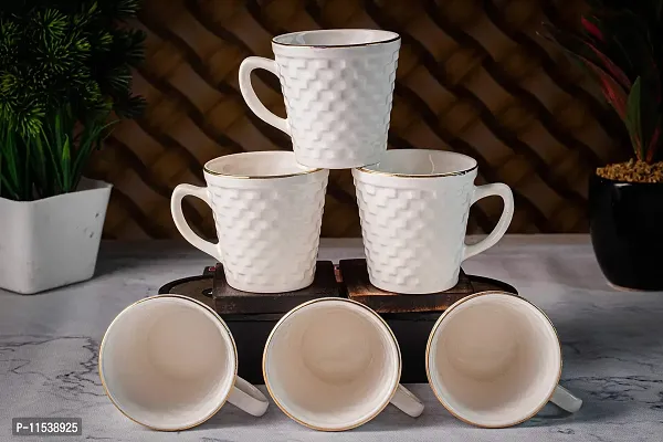 TMF Fine Bone China Tea Cup Set of 6-thumb0