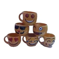 Dream Shades Ceramic Smiley Emoji Face Tea/Coffee Mug (140 ml) - Set of 6-thumb2