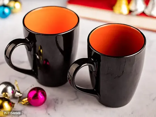 TMF Shinny Shinny Black Milk  Coffee Mugs (Brown + Red)