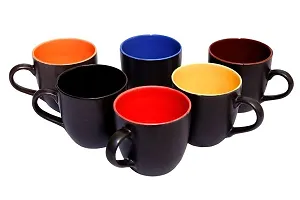 Dishi Enterprises Presents Black Matt Ceramic Tea/Coffee Cup (Set of 6) 180 ML-thumb2