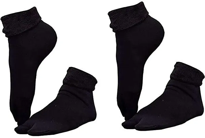 SHISHUONLINE Women Velvet Ankle Length Socks (PACK OF 2)
