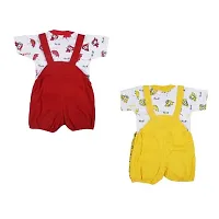 SHISHU MOUSE DUNGAREE FOR BABY GIRLS AND BOYS (PACK OF 2) (3-6 months, YELLOW-MAROON)-thumb1