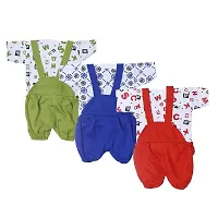 SHISHU Mouse Dungaree for baby girls and boys (PACK OF 3) (0-3 MONTHS, MULTICOLOR)-thumb1