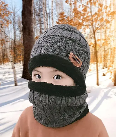 SHISHUONLINE Kids Beanie Cap with Muffler