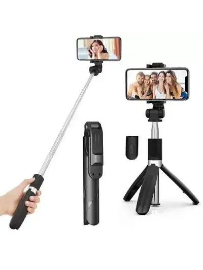 Selfie Stick with Led Fill Light, Mobile Phone Tripod Stand 360?Rotation Long Selfie Stick Compatible (Black)