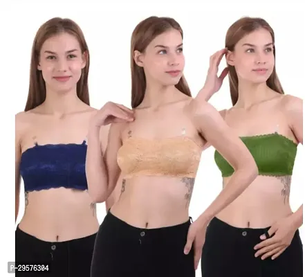 Stylish Multicoloured Net Bras For Women Pack Of 3-thumb0