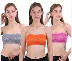 Stylish Multicoloured Net Bras For Women Pack Of 3-thumb1