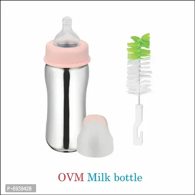 OVM Baby Milk feeding bottle with safety Cap and cleaning brush-thumb0