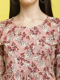 Stylish Pink Crepe Printed Half Sleeve Top For Women-thumb2