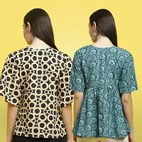 Stylish Crepe Floral print Half Sleeve Top For Women  Pack Of 2-thumb1