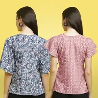 Stylish Crepe Floral print Half Sleeve Top For Women  Pack Of 2-thumb1