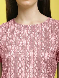 Stylish Pink Crepe Printed Half Sleeve Top For Women-thumb2