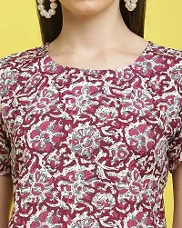 Stylish Maroon Crepe Printed Half Sleeve Top For Women-thumb2