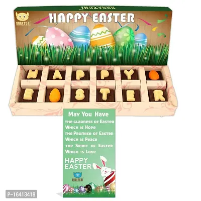 BOGATCHI Happy Easter Chocolates, Easter Eggs and Chocolates for Easter Celebrations, 12 Pieces + Free - Greeting Card for Happy Easter