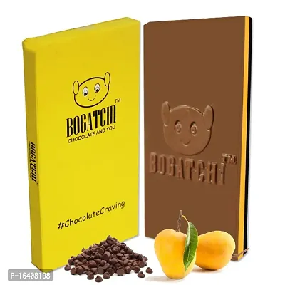 BOGATCHI Triple Delight, with Unique Blend of Milk, Mango and Dark Chocolates, 3 Layers 3 Flavors, 1 Piece, Chocolate BAR, 80g