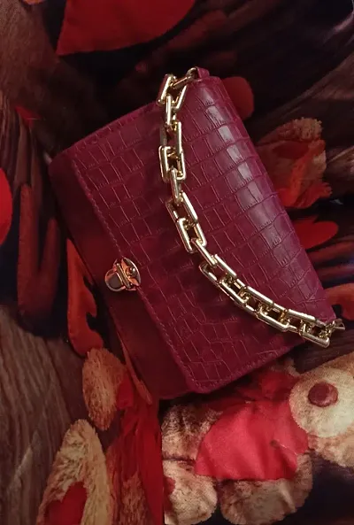 classy mehroon hand purse